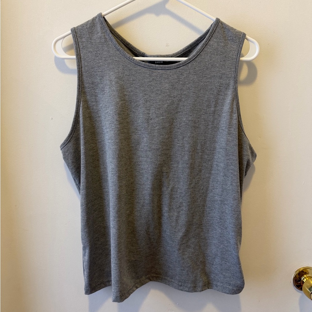 SHEIN Charcoal Sleeveless Muscle Tee